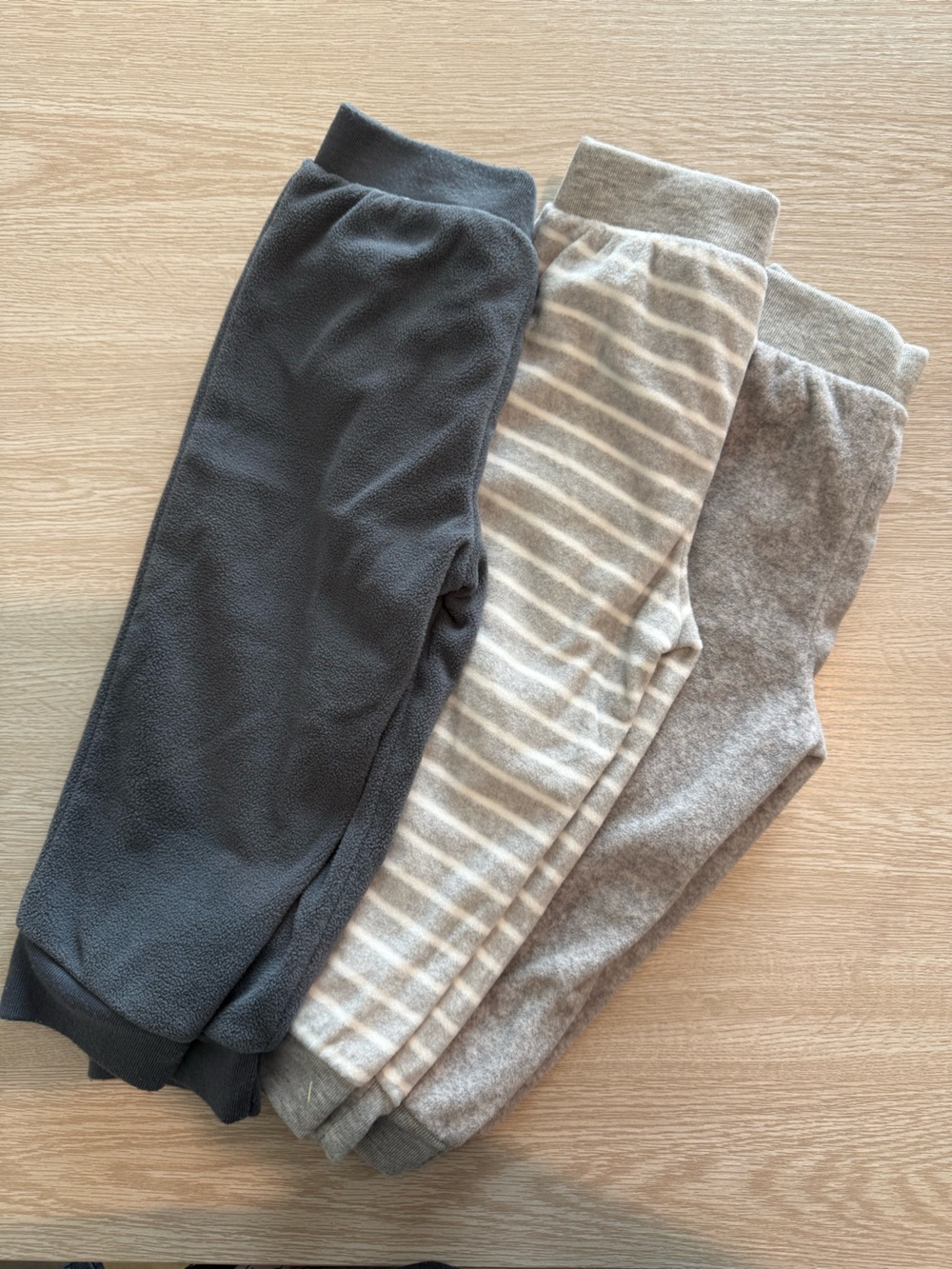 Cozy Kids Fleece Joggers - Charcoal, Light Gray Stripe & Heather Gray